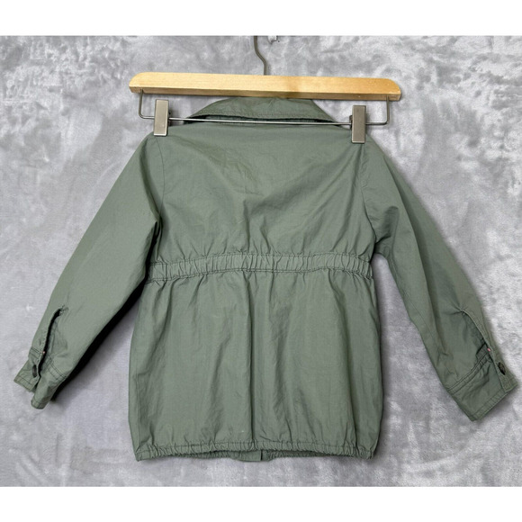 Baby GAP Utility Jacket 4 Years Summer Sage Green Button Front Pockets Lined - Picture 3 of 8